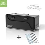 Deichselbox Blackit 2 inkl. V-Deichsel-Halter 550x250x295mm Anhängerbox Werkzeugkasten Staukiste Box Werkzeugkiste