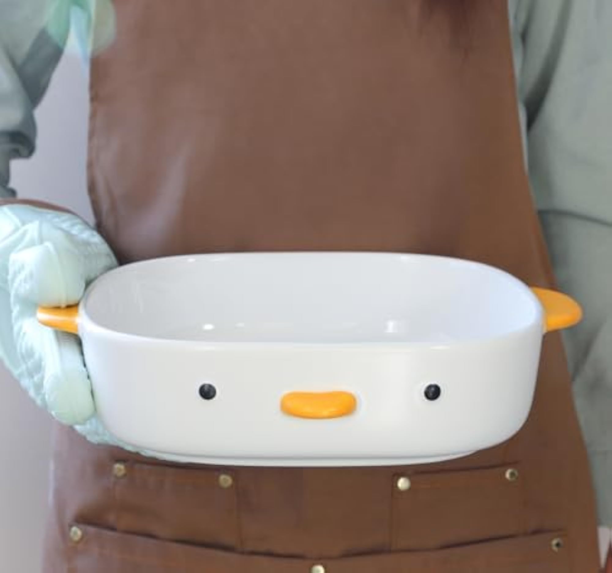Cute Duck Baking Dish, Ceramic Casserole Square Dish