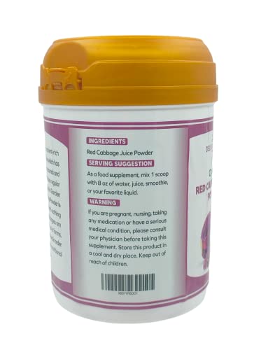 Delvix Garden Organic Red Cabbage Powder, 1 Lb: Pure Cabbage Juice Powder Made of Pure Red Cabbage Grown Organically