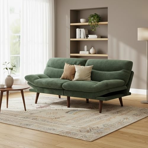 Marsail Futon Sofa Bed, 75” Futon Couch with Adjustable Backrest