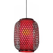 Creative Wood Pendant Lamp,Modern Wicker Craft Hanging Lamp, Bohemian Bamboo Pendant Light, Handwoven Lantern, Adjustable Height Wood Chandelier,for Kitchen Island Dining Room Living Room