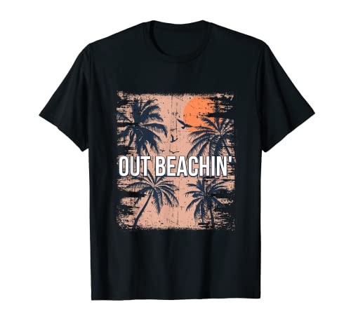 Out Beaching Beach Summer Ocean Tropical Family Urlaub T-Shirt