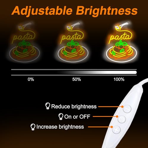 Image of Pasta Neon Signs for Wall Decor Neon Lights for Bedroom Led Business Signs Suitable for Italian Pasta Restaurant Noodle Unique Gift, Food Lovers Bedroom Restaurant Shop Party Decoration - 19 inchx14.5 inch