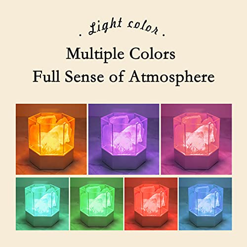 Wmm Usb Himalayan Salt Lamp With 7 Colors Changing, Pink Rock Salt Lamp Night Light With Dimmer Switch Natural Crystal Salt Rock Lamp For Living Room, Home Deco, Office, Yoga, Holiday Gift #TOP3
