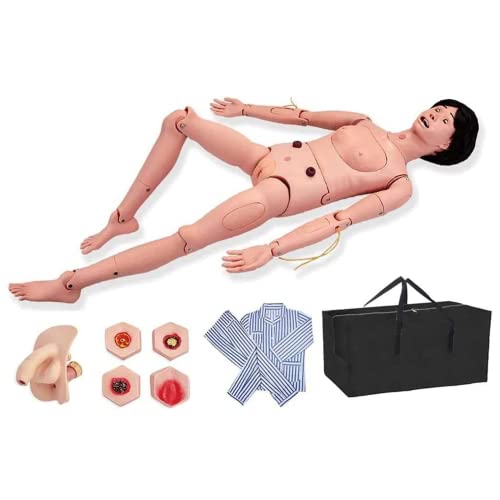 TWFJEL 170cm Lebensgröße Patientenpflege-Simulator Männlich und weiblich CPR-Simulator trainieren Menschliches anatomisches Modell zum Pflegemedizinische Ausbildung Cover