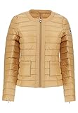 Protege viento, agua y frío JOTT (Just Over The Top) Chaqueta para Mujer Douda Basic sin Cuello Modelo 6900DOU. (S, BEIGE)