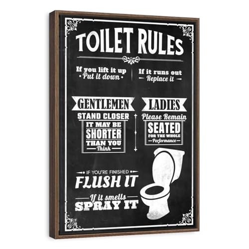 Elephant Stock - His And Hers Bathroom Rules Wall Art