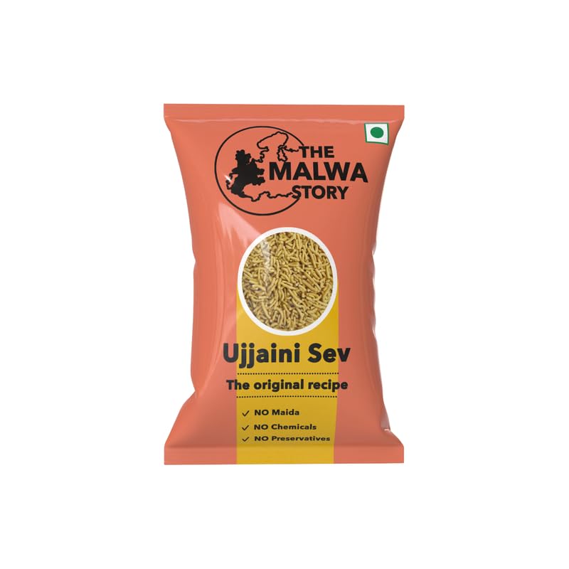 Image of Original Ujjaini Sev Sev by The Malwa Story 200gm | Cooked and packed in Ujjain, Madhya Pradesh | Authentic recipe and taste | No maida | Spicy and crunchy | Perfect for Poha
