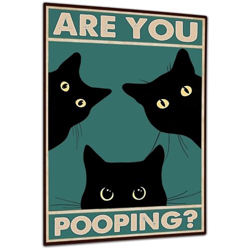 Funny Cat Bathroom Sign - Save with Code LD5J5PK3