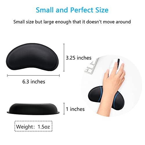 Dapesuom Mouse Wrist Rest, Ergonomic Memory Foam Mouse Wrist Support, Leather Hand Rest Pad Cushion For Gaming, Office, Computer, Laptop, Wireless Mouse, Men, Women, Pain Relief & Easy Typing,Black #TOP5