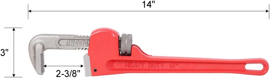 Heavy Duty Pipe Wrench Set, 8-24 Inch, 8&10&14&24-inch, 4-Piece Adjustable Plumbing Tools, Steel Construction, Red