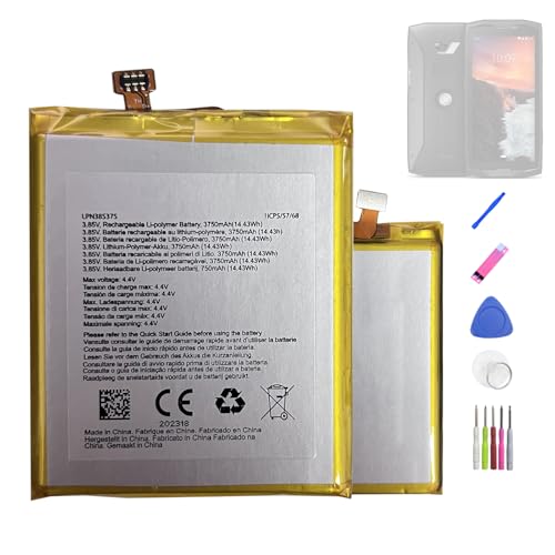 HIGHAKKU Batterie de rechange LPN385375 compatible avec Cross-Call Core X4 & Action X5, remplace...