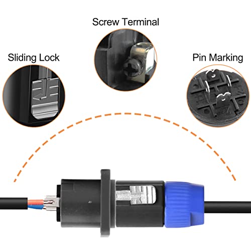 Conector NL4FC Speakon 4 Polos Macho Hembra (16 Pcs) miniatura 5