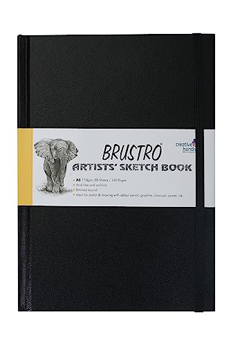 Brustro Artists Stitched Bound Sketch Book, A5 Size, 160 Pages, 110 GSM (Acid Free)