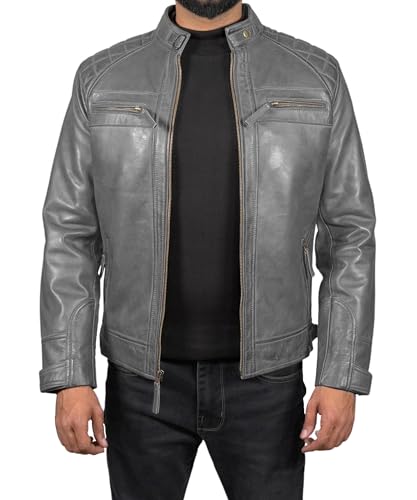 Mens Real Leather Jacket - 100% Lambskin Leather Biker Vintage Jacket Motorcycle Distressed Leather Jacket2