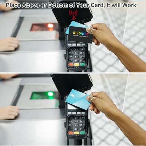 5pack RFID Blocking Cards,Contactless NFC Debit Credit Card Protector,One Card Protects Entire Wallet, Men & Women ID ATM Guard Card Blocker4