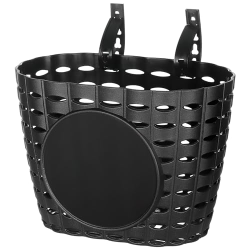 BESPORTBLE Ladies Bike Basket Large Bike Basket Bicycyle Basket Front Handle Bar Basket Bike Crate Plastic Mountain Bike Basket for Kids Bike (Black) Kids Basket Large Bike Basket