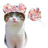 MLPKOI Hunde Baseballmütze, Verstellbar Hundecap Sonnenschutz Sonnenhut mit Ohrlöchern Sommer-Haustier-Visier Sport Haustier Hut für kleine Hunde, Welpen, Katzen