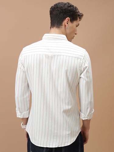 Image of Highlander Men's Slim Fit Striped Shirt | Full Sleeves | Everyday Wear Stylish Shirt for Men