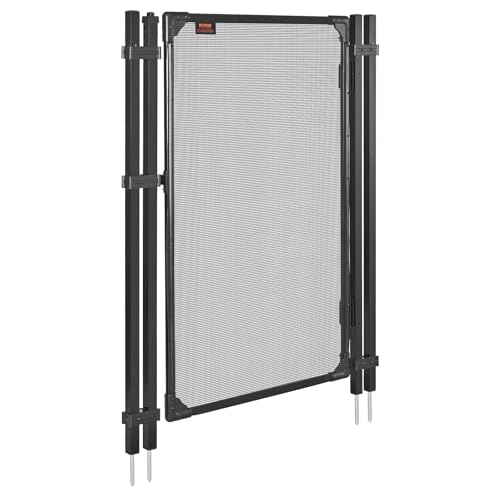 VEVOR Pool Fence Gate, 4 x 2.5 ft Inground Swimming Pool Fences Gate, Outdoor Security Fencing Door Kit with Self-Closing and Self-Locking Design, 352 GSM Teslin PVC Mesh, Easy Installation, Black by VEVOR - Image 3