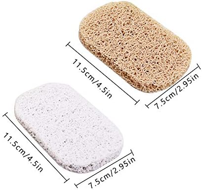 6 PCS Soap Saver, Soap Lift Eco-Friendly Soap Holder Recyclable Non Slip Soap Dish Pad Natural White Soap Press Loofah Soap Rest Travel Soap Tin Soap Drainer for Bathroom Kitchen Shower Old Soap