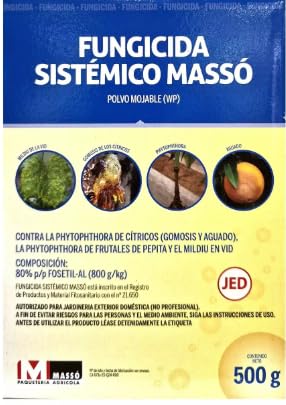 Fungicida sistémico Puntal contra la phytophthora de cítricos y el mildiu de pepino, calabacín y vid.Polvo mojable. (500g)