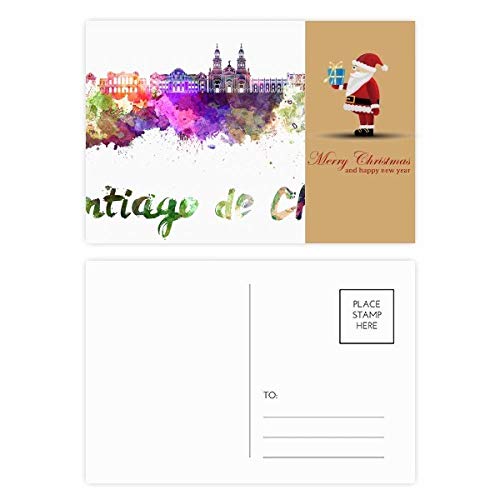 Cartes postales Père Noël à Santiago du Chili pour décorer vos cadeaux et tables de fête