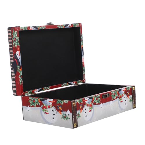 ZUNOXAZ Caja De Almacenamiento De Dulces De Madera Para Navidad Recipiente De Joyas y Accesorios Organizador De Escritorio Diseño De Muñeco De Festivo