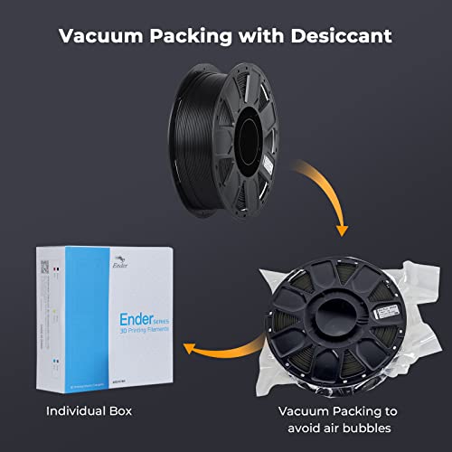 Image of Creality PLA Filament 1.75mm, Tough and Durable 3D Printer Filament with + /-0.02mm Accuracy, Smooth Printing 1KG Spool, Black