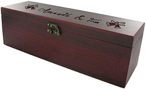 Customizable Wine Box and Accessories Presentation Set with Beautiful Rosewood Matte Finish, Includes Personalization