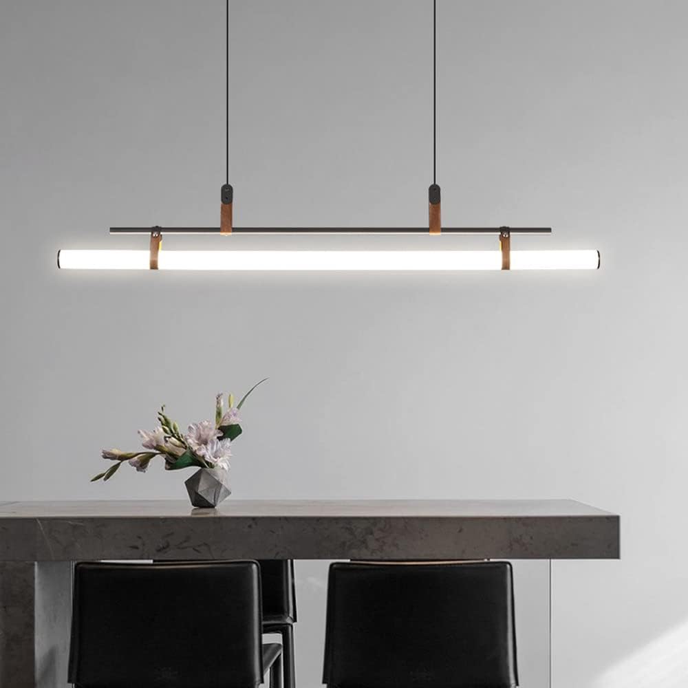 31.49" Linear Chaner LED Pendant Light Bar, Modern Long Strip Hanging Ceiling Lamp, Minimalist Tube Kitchen Island Lighting Fixtures for Dining Room Office Restaurant
