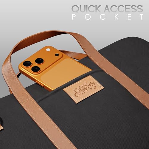 Image of Laptop Sleeve with Handle Upto 14 Inch for Men & Women | Ultra Slim Lightweight | Detachable Shoulder Strap | for MacBook Air /Pro, Asus, Lenovo, Dell & More|Gift for Office & Daily Travel (Black)