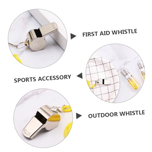 12 silbatos deportivos metálicos de acero inoxidable miniatura 3