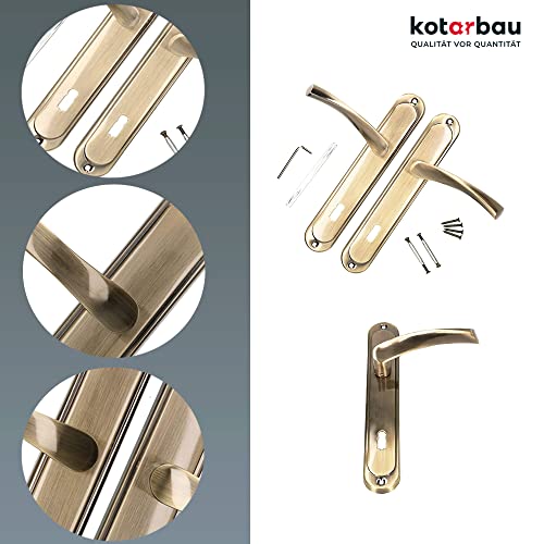 KOTARBAU Türdrücker 72 mm BB Türgriff Patin Türbeschlag Türklinke Drückergarnitur Langschild Türdrückergarnitur Innentür Außentür Handgriff Torbeschlag