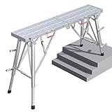 Equipo de andamio Plegable portátil Multiusos, Plataforma de Trabajo de Altura Ajustable, Banco de Taburete de Torre de andamio, Escalera de Acero para Limpieza de vehículos recreativos