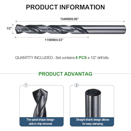 Mèche à creuser avec pointe 135° et finition nitruration noire pour perçage de précision - 2
