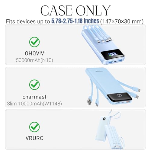 Portable Bank Charger Case for charmast for VRURC for OHOVIV Fast Charging Battery Protective Case(Blue) - Image 3