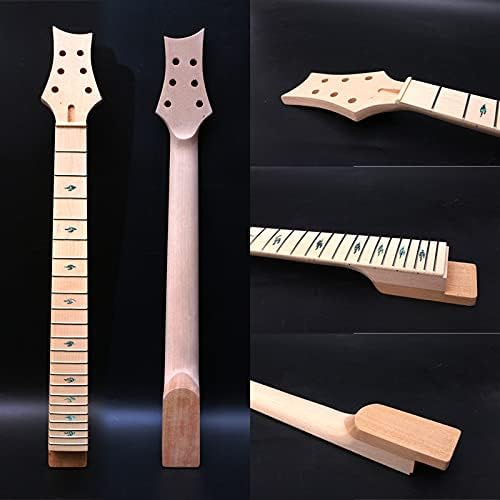 Yinfente Electric Guitar Neck 22 fret 24.75 inch Mahogany wood with Maple Fretboard Nice Inlay Set in heel DIY Guitar Project Replacement