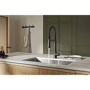 Kohler 23765 BL Tone Semi Professional Kitchen Sink Faucet Pre Rinse Kitchen Faucet Commercial Faucet Matte Black