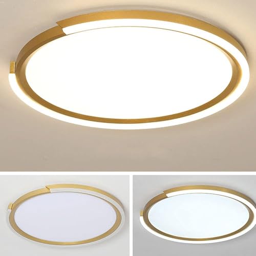 Plafonnier LED chic avec coutures apparentes et finition or - 6