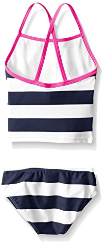 Image of Kanu Surf Girls' Little Layla Stripe Tankini Swimsuit, Navy, 5