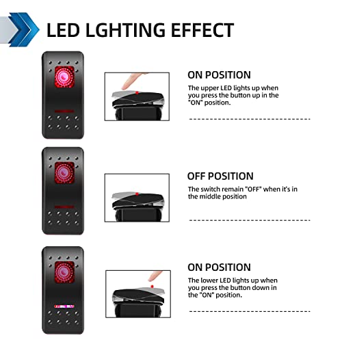 Snapklik.com : FXC 3 Position SPDT Rocker Switch 7Pin Laser On/Off/On ...