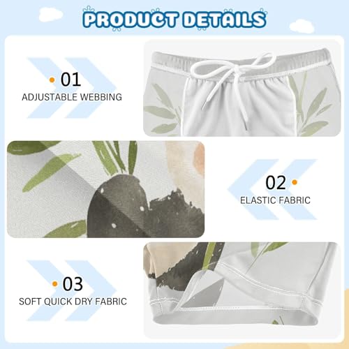 Boys Swim Trunks Quick Dry Kids Bathing Suit Cute Panda Watrcolor Toddler Swim Shorts Boardshorts Swimwear3