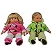 The Queen's Treasures 15 Inch Baby Doll Clothes, Set of Two Complete Overall Outfits Pink & Green Jackets, Overalls, Shirt, Bootie Shoes, Compatible with American Girls' Bitty Baby Twins