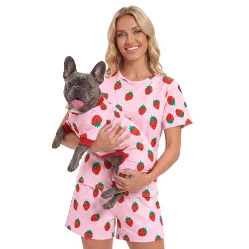 XPUDAC Matching Dog and Owner Clothes Dog Pajamas for Small Medium Dogs Stretchable Pet Onesies...