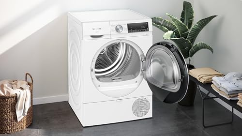 Siemens WQ43G2D0EM, iQ500, Smarter Wärmepumpentrockner 9 kg, autoDry, speedPack, Reversierende Trommel, Nachlegefunktion, halbe Beladung, Trommelinnenbeleuchtung, Weiß