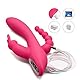 Sxovo 3 in 1 Rabbit Vibrator Wiederaufladbare G-Punkt Klitoris Anal Stimulator mit 7 Vibrationsmodi, Silikon wasserdichtes Sexspielzeug für Frauen und Paare