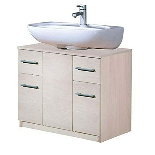 Savini - Cubrecolumna lavabo baño olmo blanco 2 puertas y 2 cajones Cover