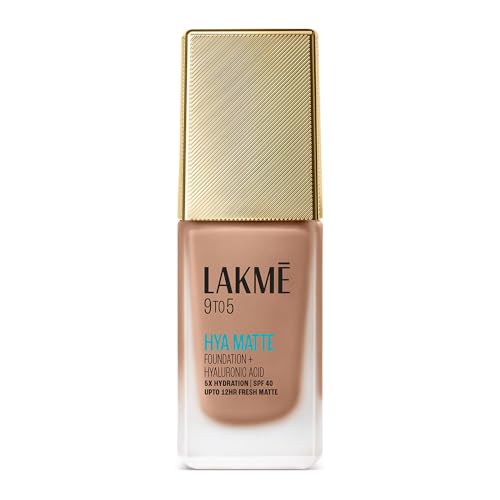 Image of Lakme 9to5 Hya Matte Foundation + Hyaluronic Acid Cool Mocha - 25ml (Pack of 2)