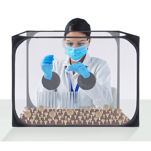 Watayo 35.5 x 23.5 x 23.5 Inch Mushroom Still Air Box- Pop up Mushroom Grow Tent Kit- Collapsible Mushroom Planting BagTent- Mushroom Growing Container for Horticulture Supplies